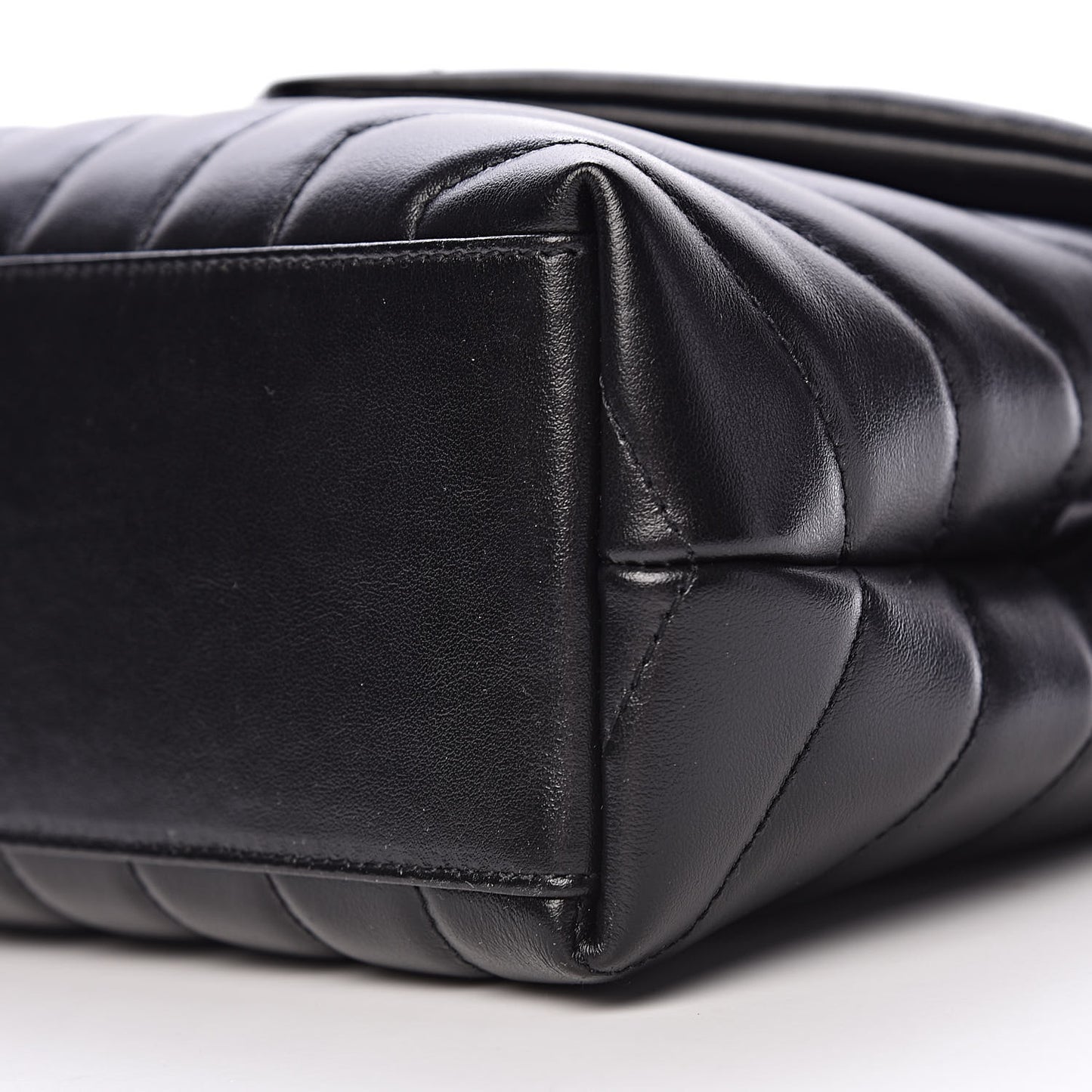 Calfskin Y Quilted Monogram Small Loulou Chain Satchel Black