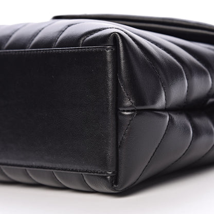 Saint Laurent Calfskin Y Quilted Monogram Small Loulou Chain Satchel Black 10 of 11