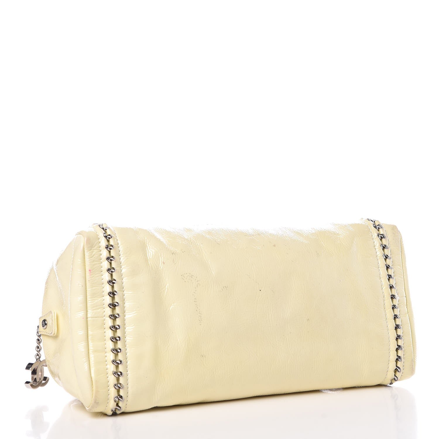 Chanel Patent Luxe Ligne Medium Bowler Ivory 4 of 17