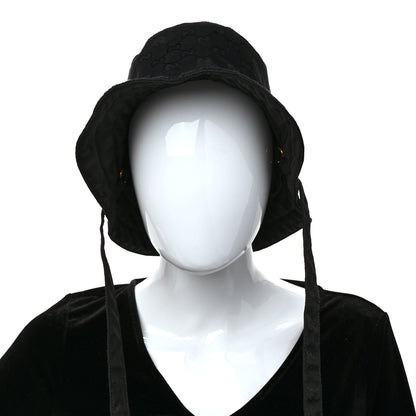 Gucci Canvas Nylon Monogram Reversible Self-Tie Bucket Hat Black 2 of 8