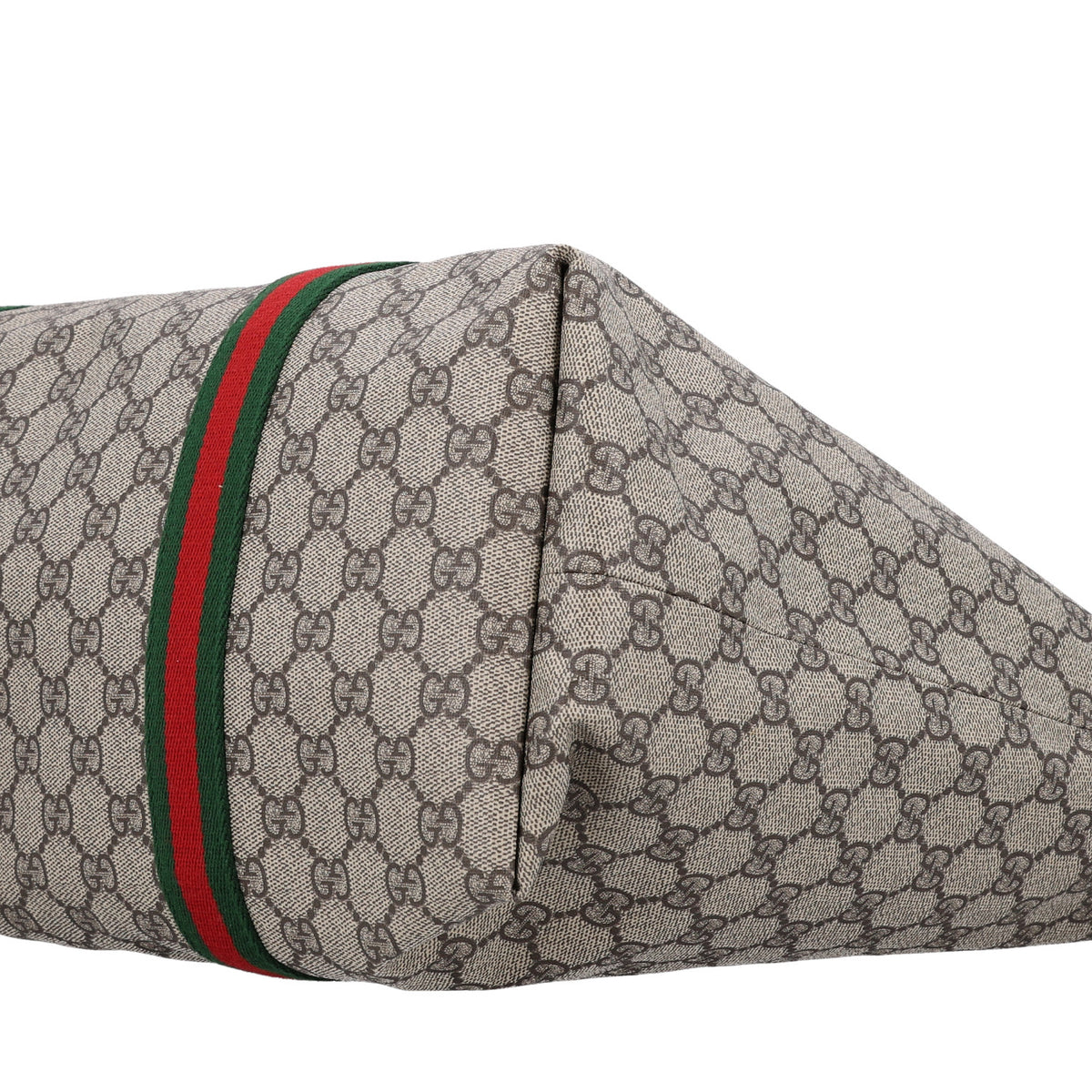 Gucci Tender GG Supreme Monogram Textured Dollar Calfskin Web Tote Beige Ebony New Acero 10 of 10