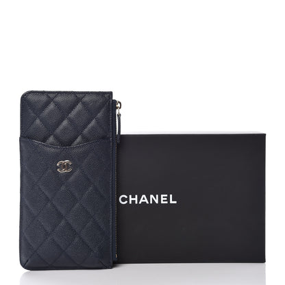 Chanel Caviar Quilted Classic Flat Wallet Pouch Navy 8 of 8
