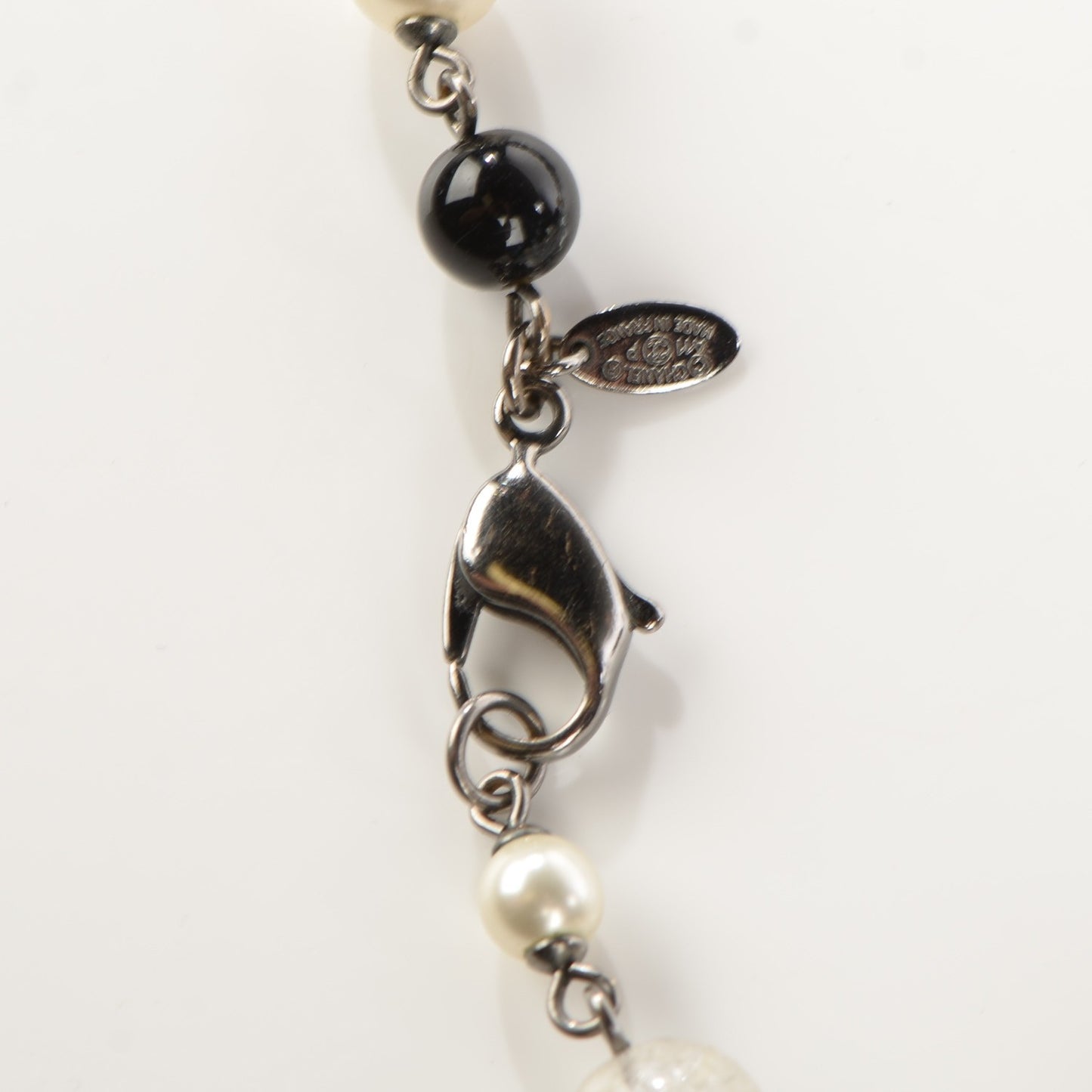 Pearl Crystal CC Beaded Long Necklace