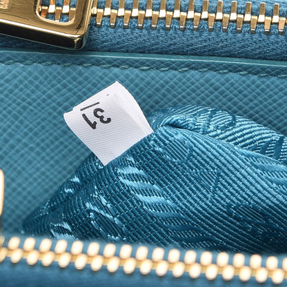 Prada Saffiano Mini Galleria Double Zip Tote Turchese 9 of 11