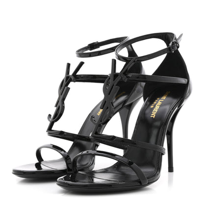 Saint Laurent Patent Cassandra 100 Sandals 38 Black 4 of 10
