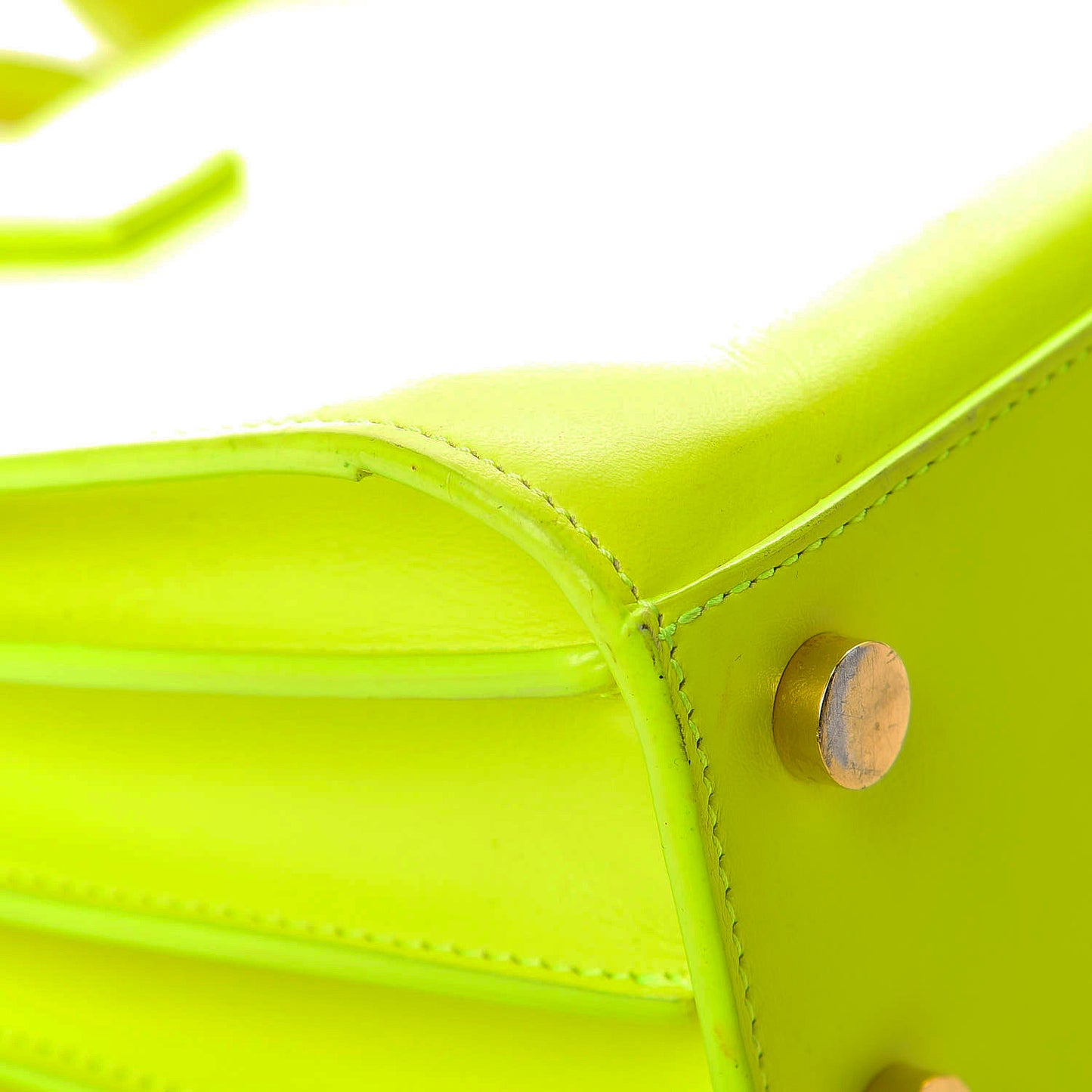Calfskin Nano Sac De Jour Neon Yellow