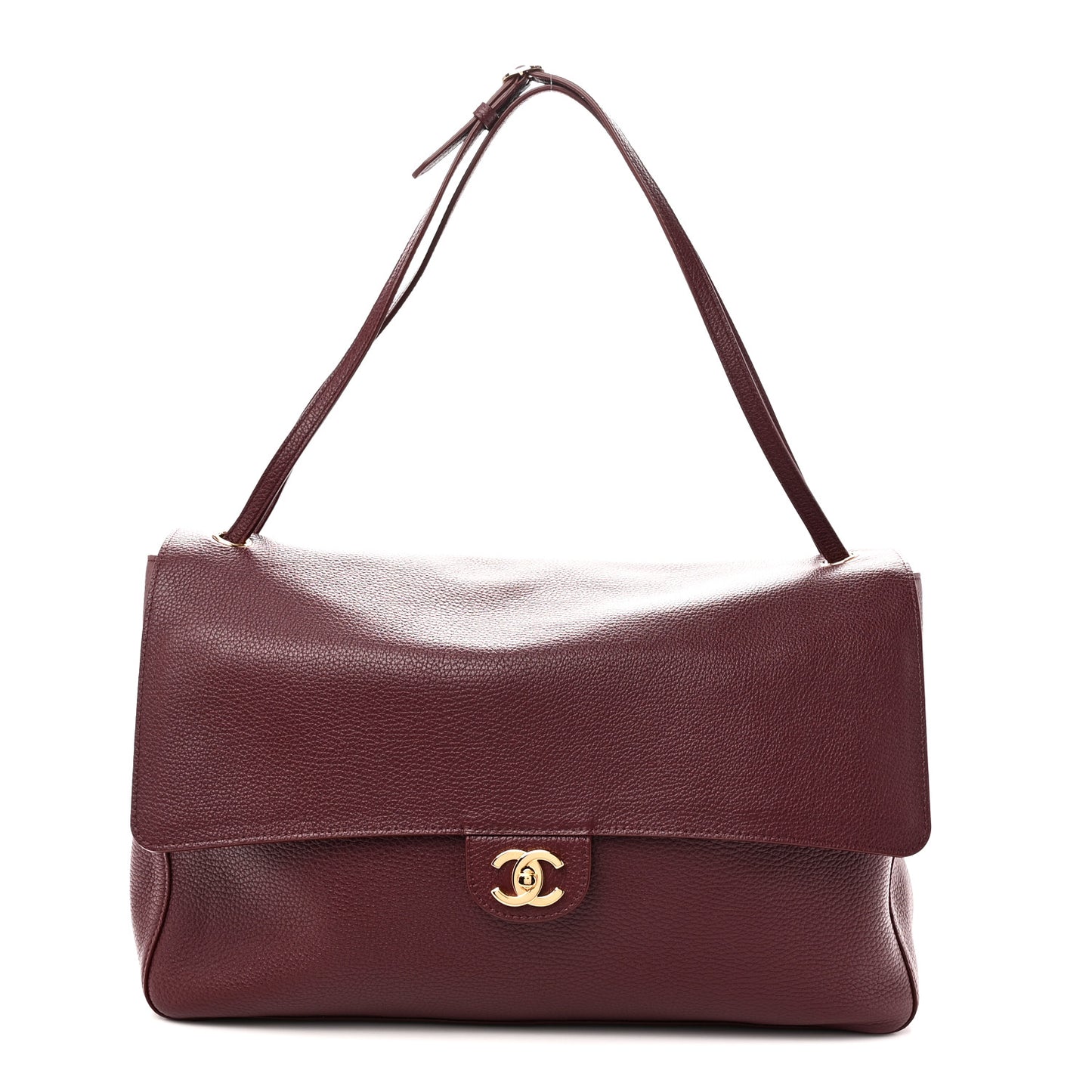Grained Calfskin Souplissimo Maxi Flap Burgundy
