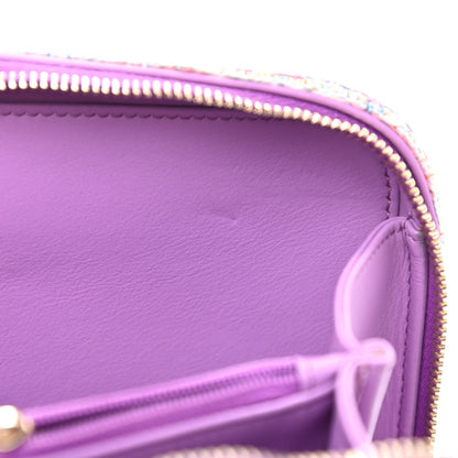 Chanel Tweed Quilted Medium CC Filigree Vanity Case Purple Multicolor 10 of 10