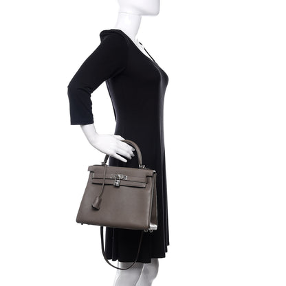 Hermes Taurillon Clemence Kelly Retourne 25 Etain 3 of 12