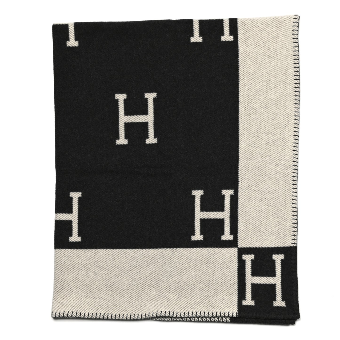 Wool Cashmere Avalon Blanket Ecru Gris Fonce