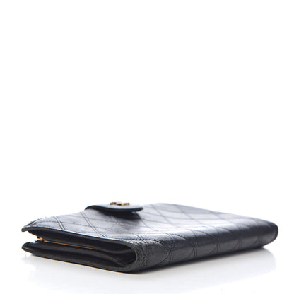 Chanel Lambskin Diamond Stitched French Wallet Black 4 of 19