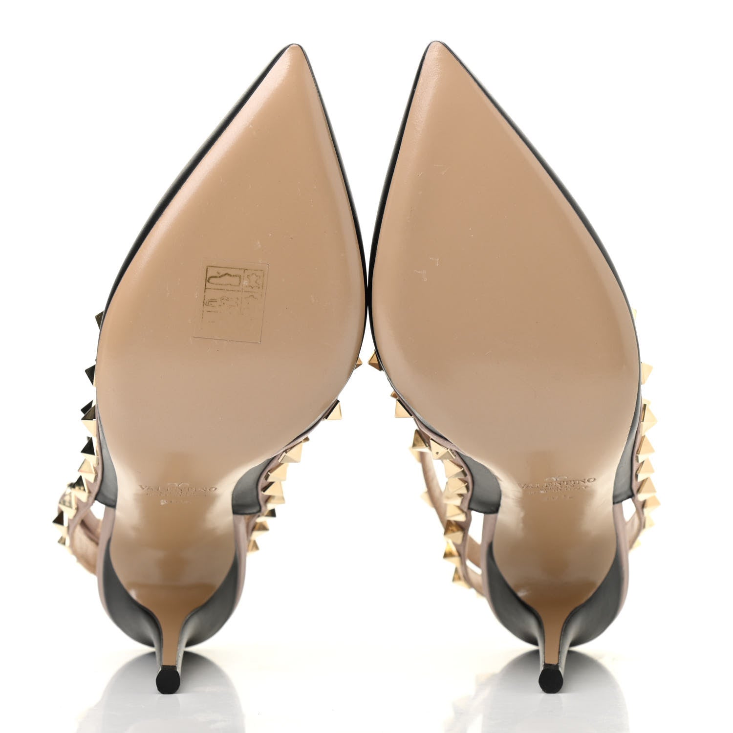 Valentino Garavani Nappa Rockstud Ankle Strap Pumps 36.5 Black Poudre 5 of 8