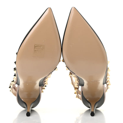Valentino Garavani Nappa Rockstud Ankle Strap Pumps 36.5 Black Poudre 5 of 8