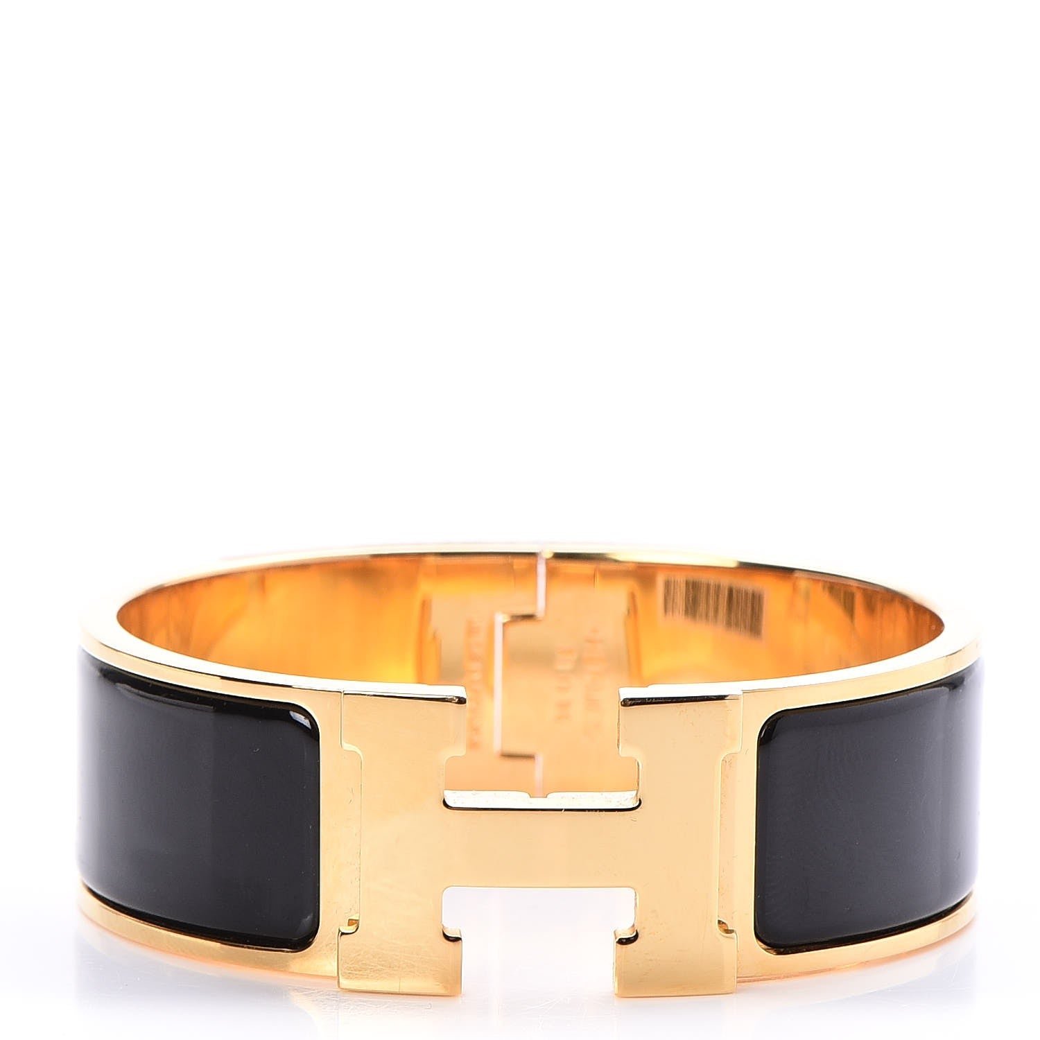 Hermes Enamel Wide Clic Clac H Bracelet PM Black 1 of 6