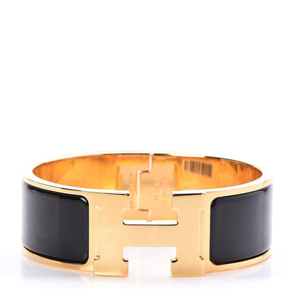 Hermes Enamel Wide Clic Clac H Bracelet PM Black 1 of 6