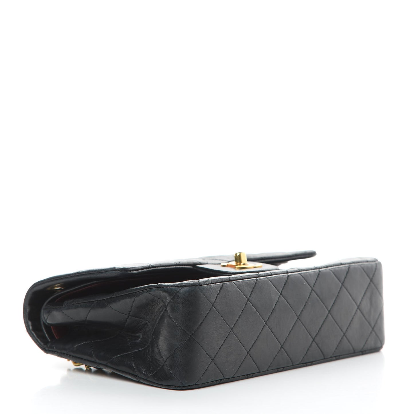 Lambskin Quilted Small Double Flap Black