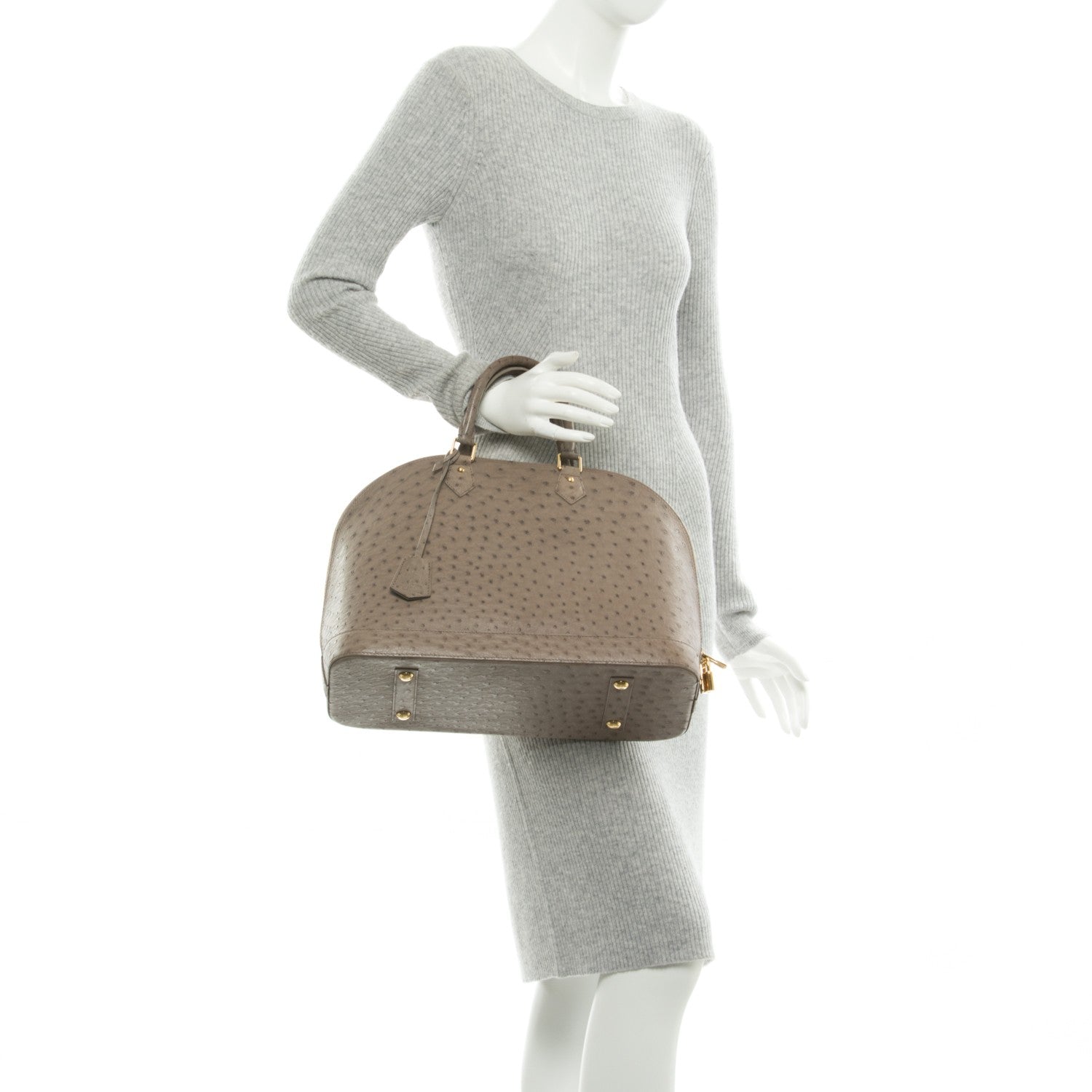 Louis Vuitton Ostrich Alma GM Gris 2 of 8