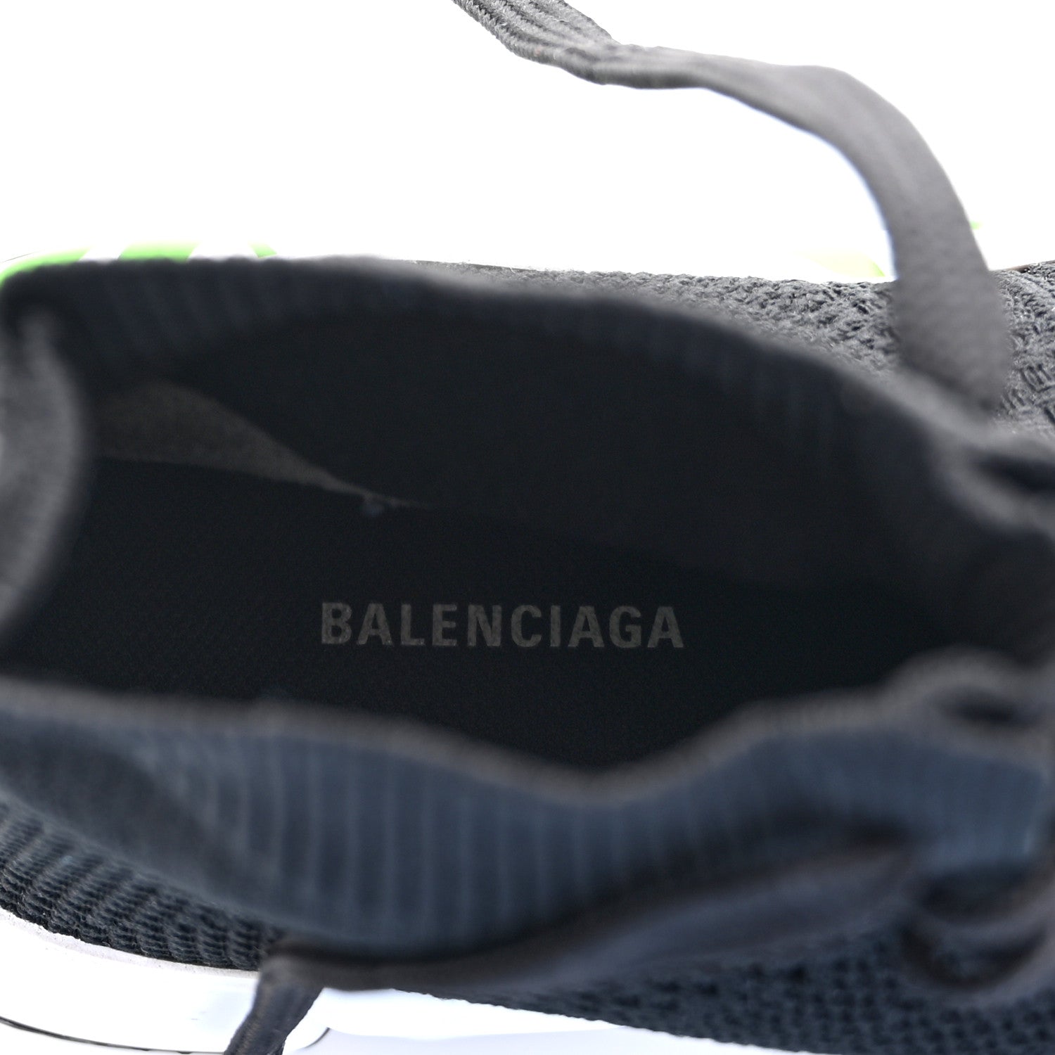 Balenciaga Knit Womens Speed Lace Up Graffiti Sneakers 36 Black White Fluo Green 10 of 10
