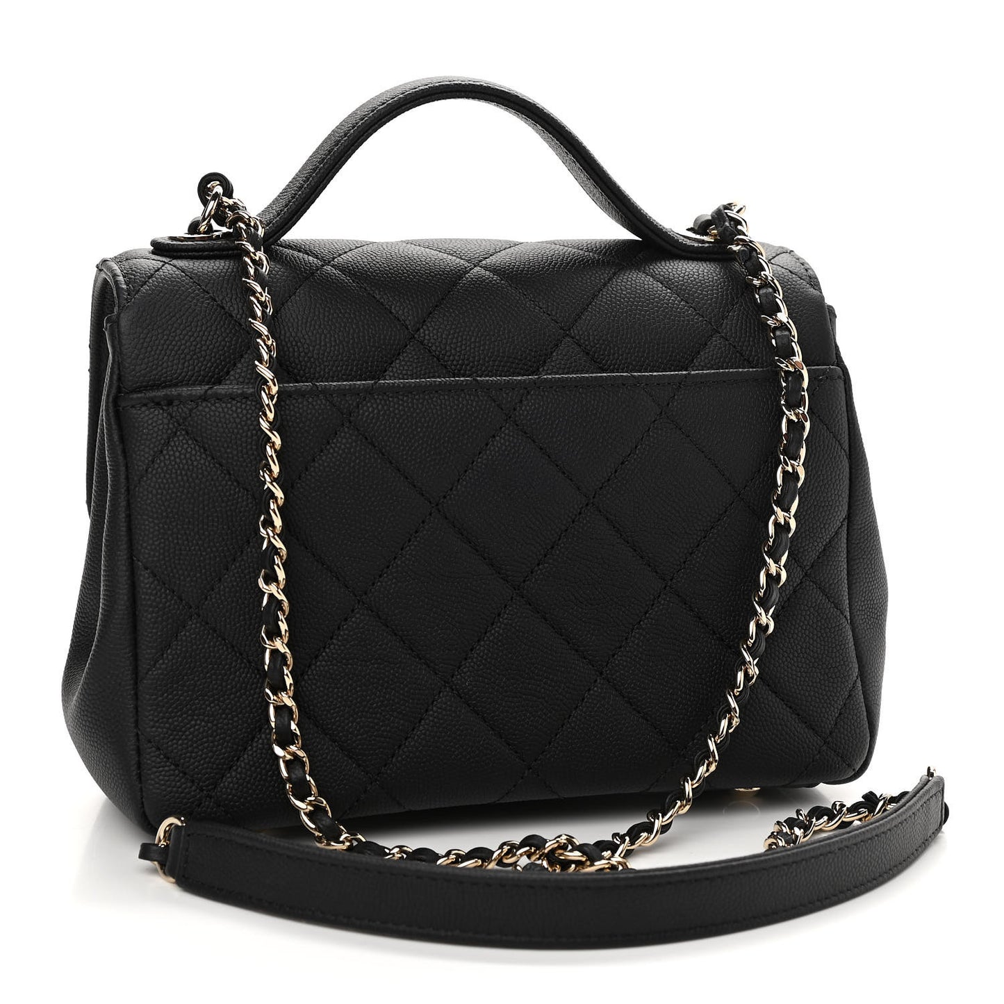 Caviar Quilted Small Business Affinity Flap Black
