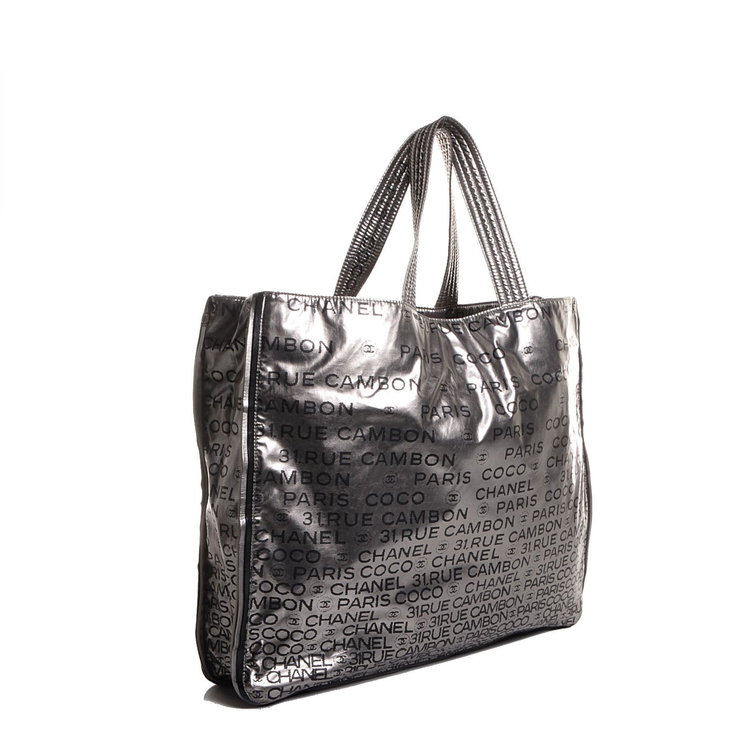 Coated Canvas Unlimited Large Tote Argent Fonce