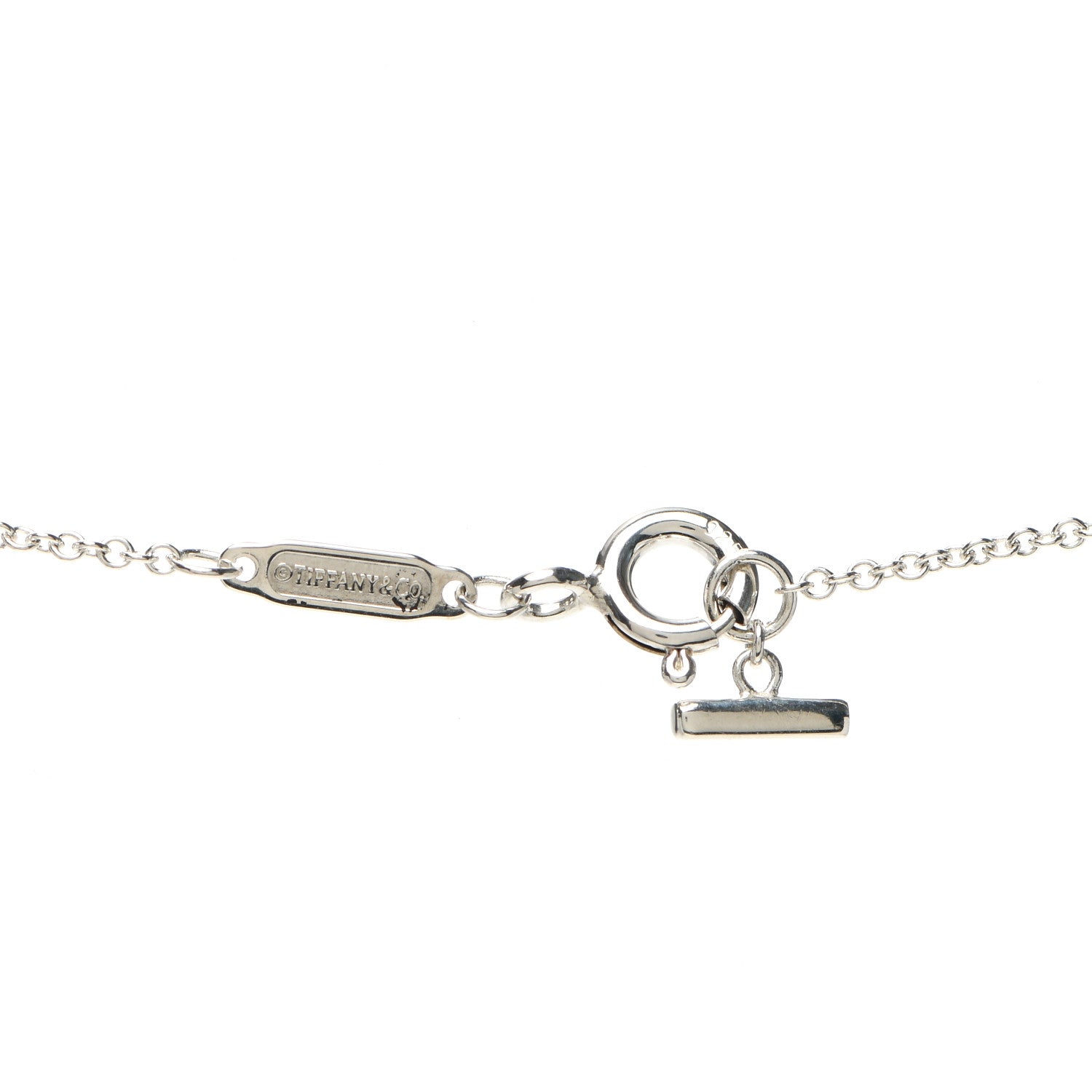 Tiffany Sterling Silver Large T Smile Pendant Necklace 5 of 5