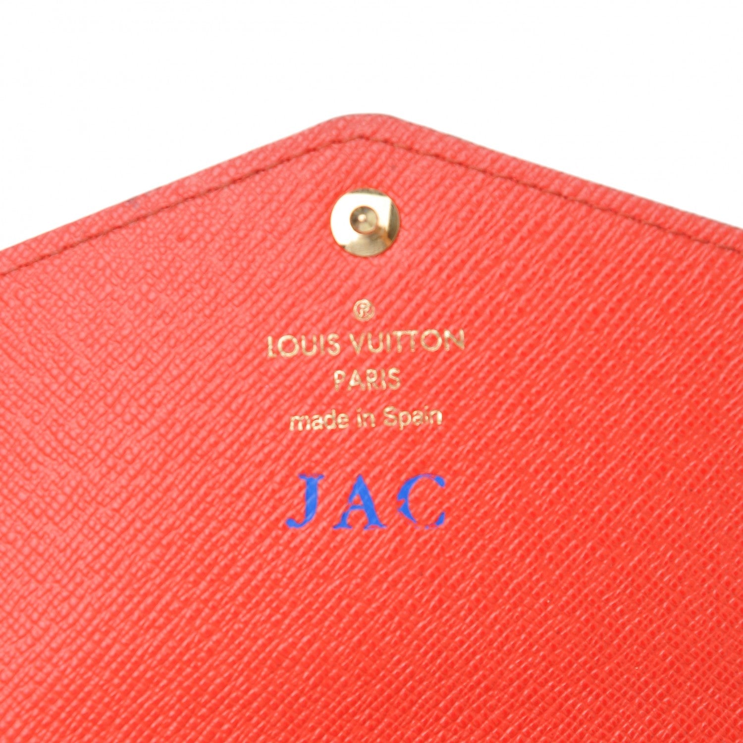 Louis Vuitton Monogram Jungle Dots Sarah Wallet Coquelicot Denim 6 of 6