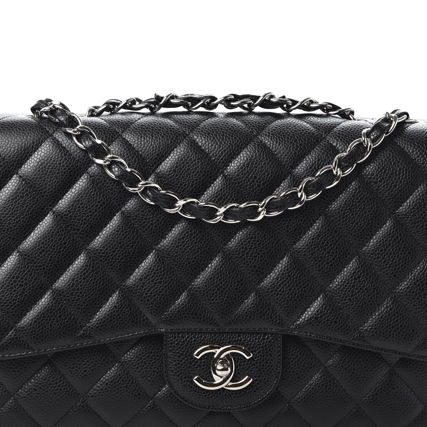 Chanel Caviar Quilted Jumbo Single Flap Black 9 of 9