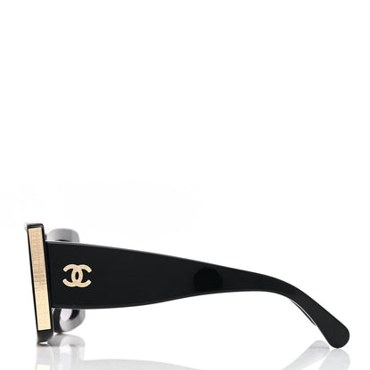 Chanel Acetate Rectangle Sunglasses 5435 Black 2 of 7