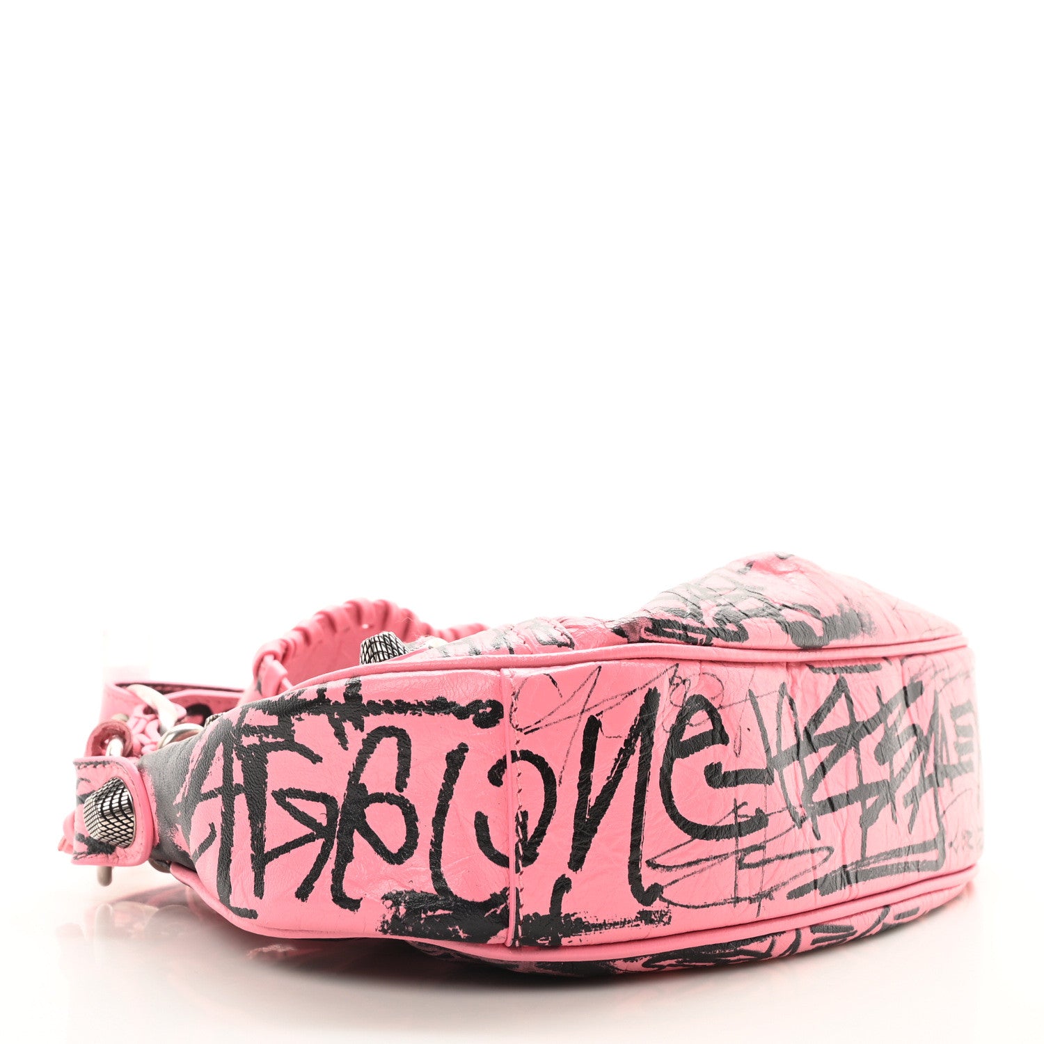 Balenciaga Agneau Arena Graffiti Le Cagole Shoulder Bag XS Sweet Pink 5 of 12