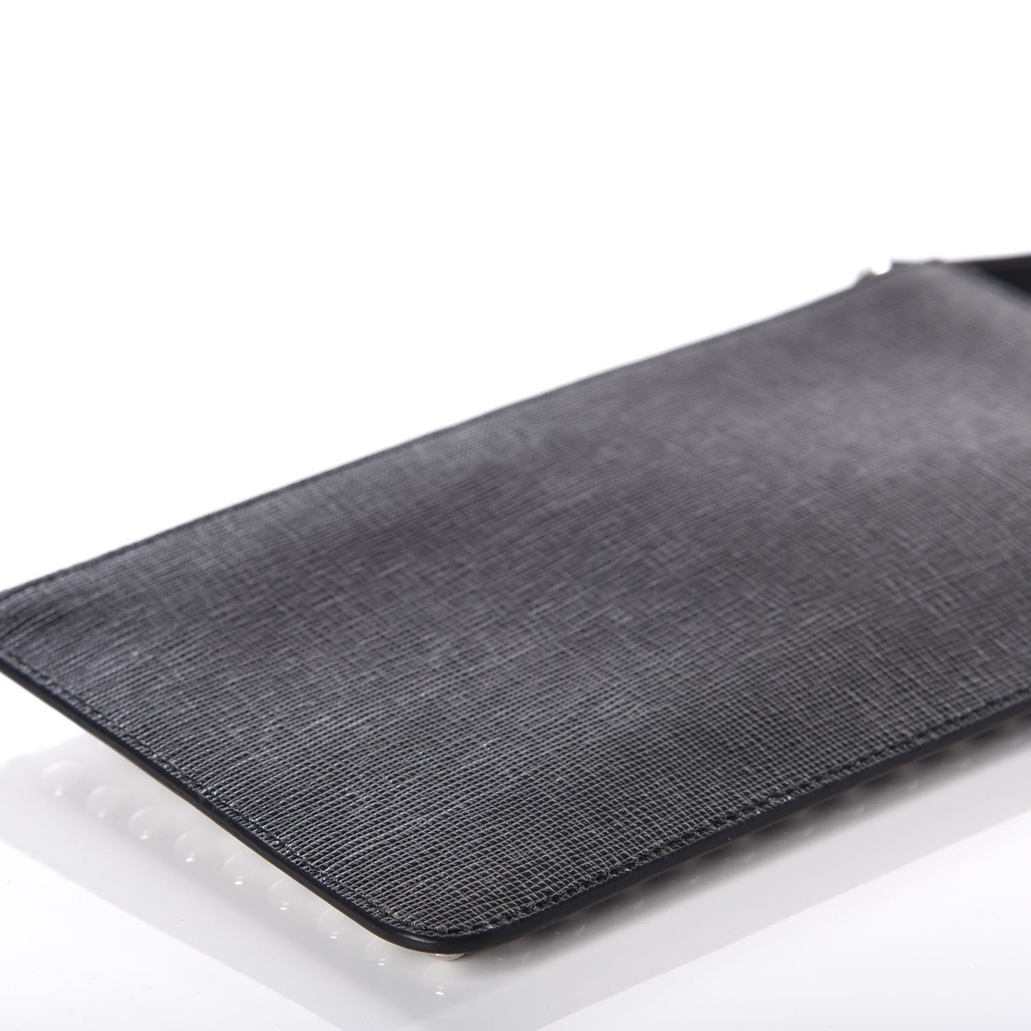 Vitello Elite Mink Fur Studded Karlito Zip Pouch Black