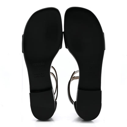 Hermes Heritage Calfskin Baia Sandals 37 Black 6 of 10