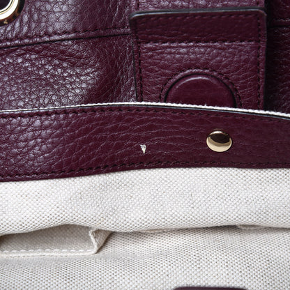 Gucci Pebbled Calfskin Large Bamboo Shopper Tote Burgundy 9 of 15