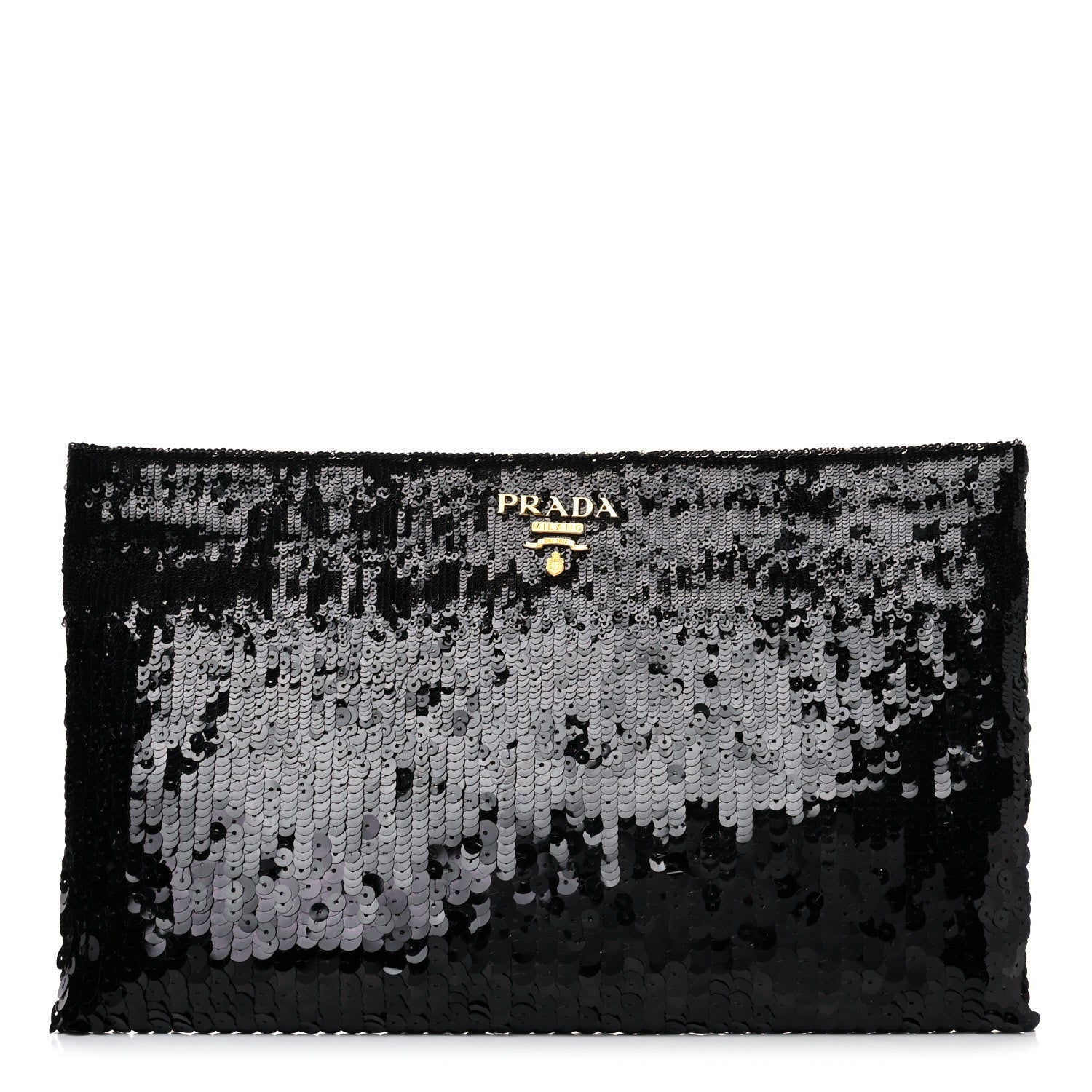 Prada Sequin Pochette Clutch Black 1 of 10