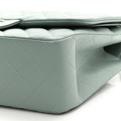 Chanel Caviar Quilted Jumbo Double Flap Dark Green 10 of 11