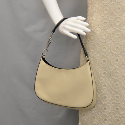 Prada Smooth Leather Shoulder Bag Beige 2 of 12