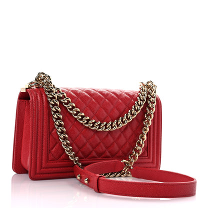 Chanel Caviar Quilted Medium Boy Flap Red 3 of 13