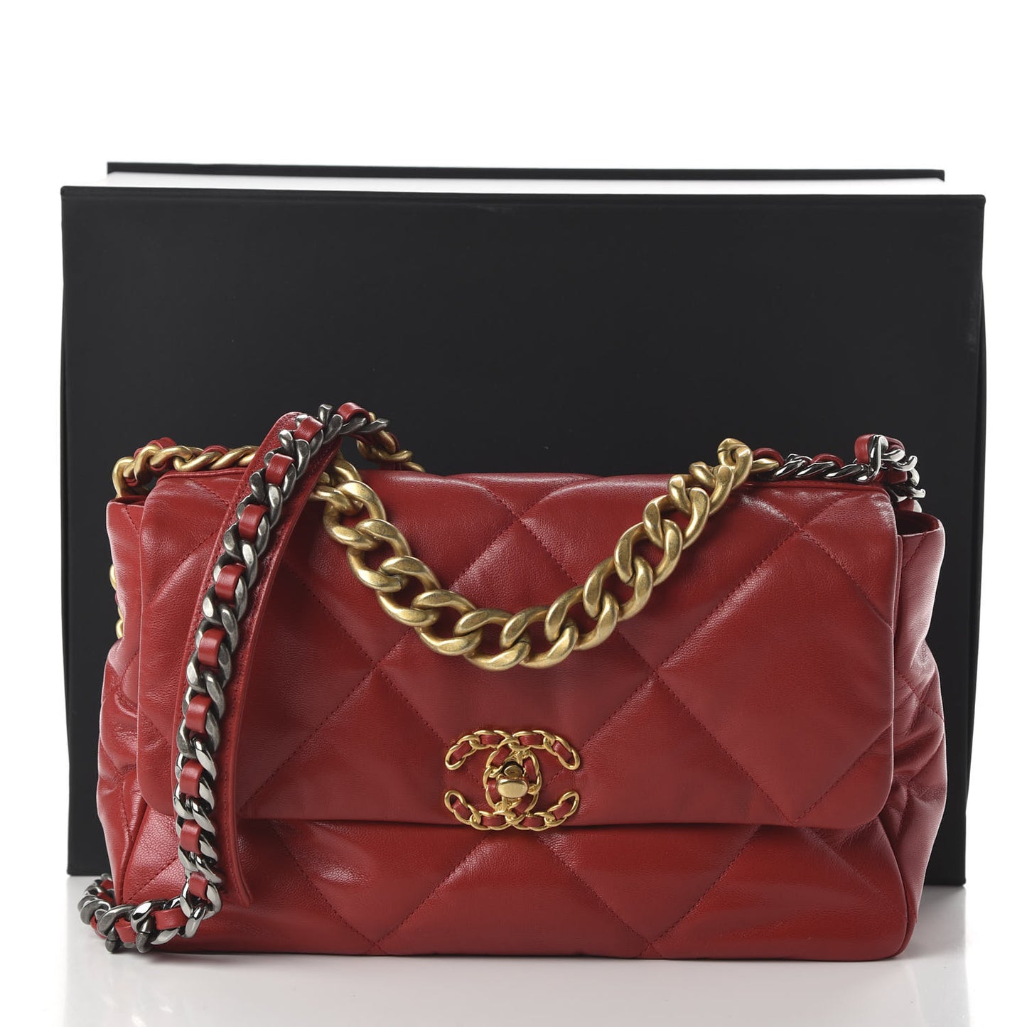 Goatskin Quilted Large 19 Flap Red