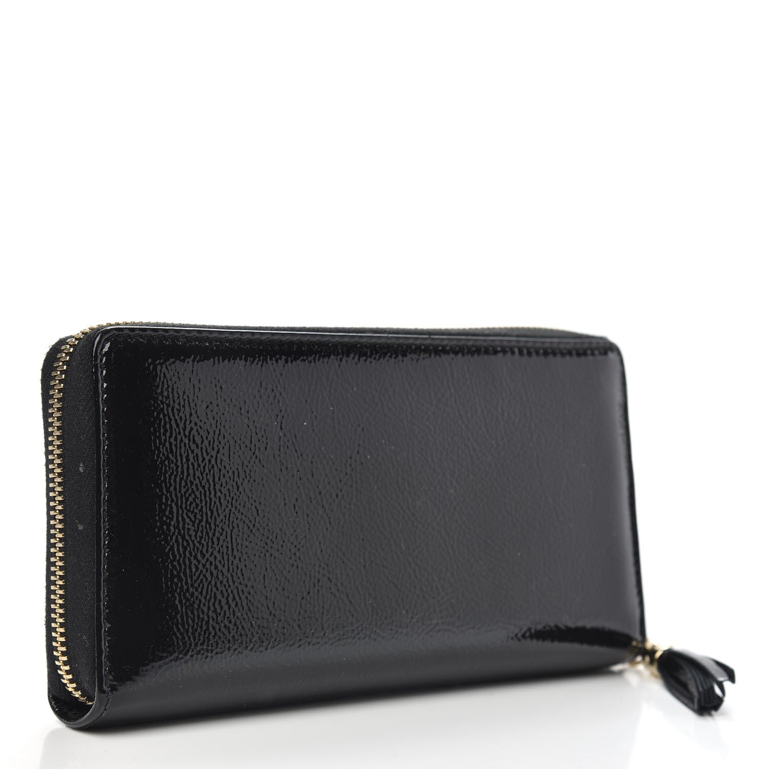 Gucci Patent Calfskin Soho Zip Around Wallet Black 3 of 7