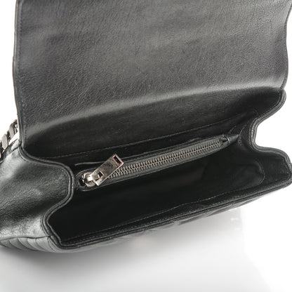Saint Laurent Sheepskin Matelasse Chevron Monogram Medium College Bag Black 6 of 7