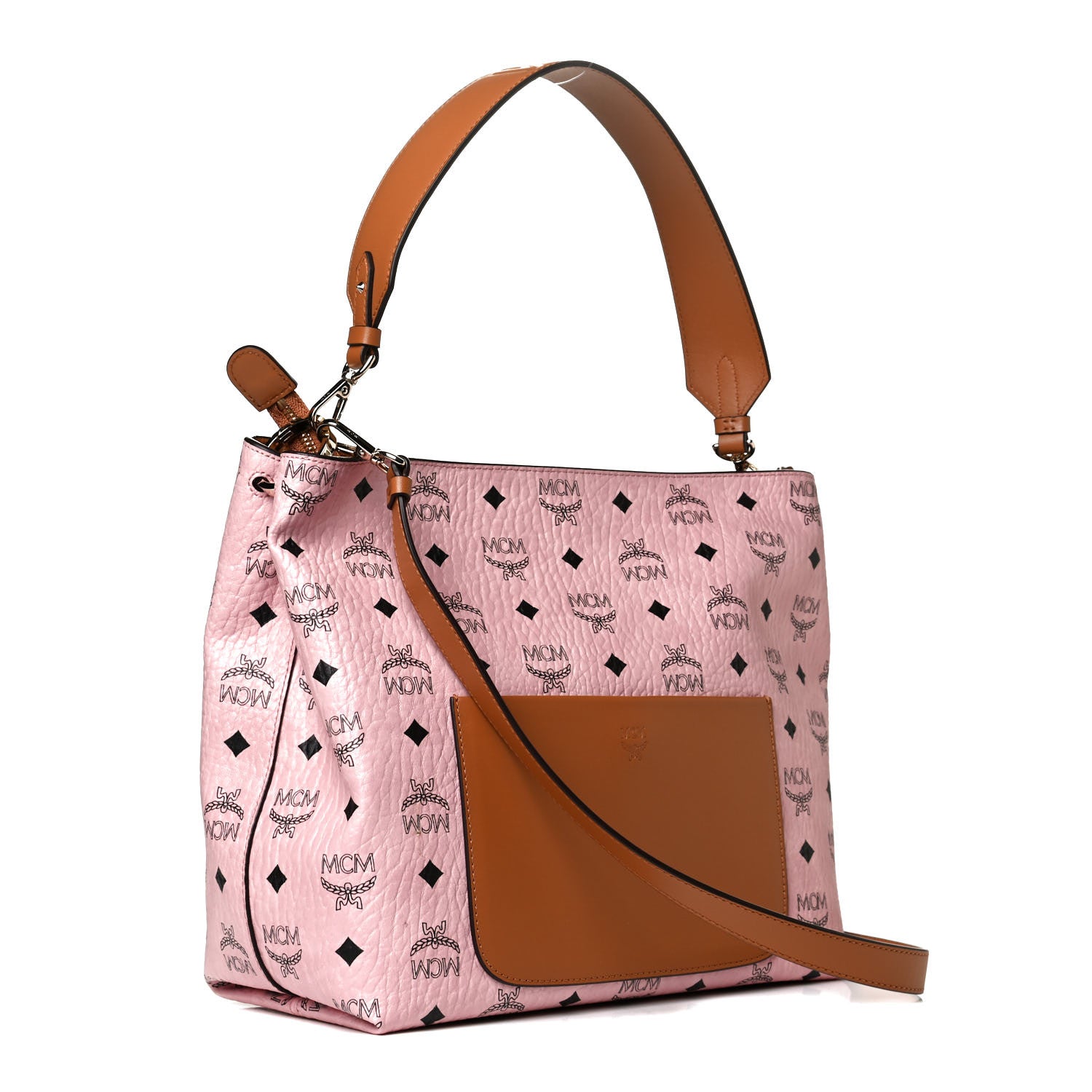 MCM Visetos Medium Klara Hobo Soft Pink 2 of 8