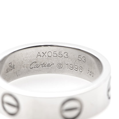 Cartier 18K White Gold 5.5mm LOVE Ring 53 6.25 5 of 6