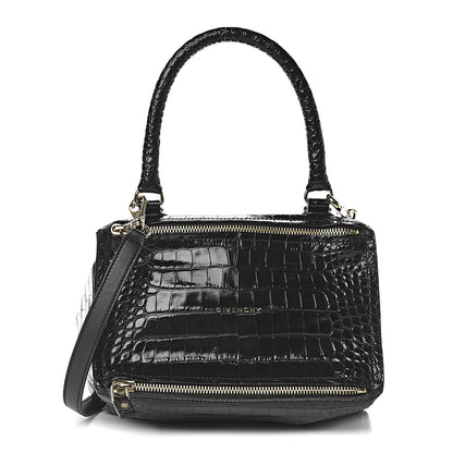 Givenchy Calfskin Crocodile Embossed Small Pandora Black 1 of 10