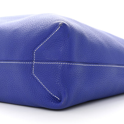 Hermes Taurillon Clemence Double Sens 36 Reversible Tote Graphite Bleu Electrique 9 of 14