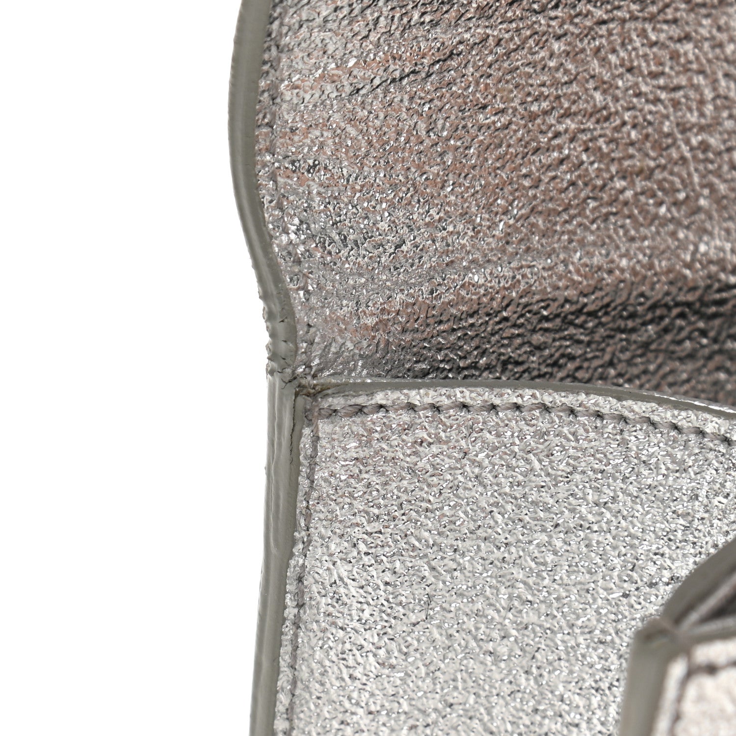 Saint Laurent Textured Metallic Calfskin Classic Monogram Cassandre Clutch Silver 12 of 13
