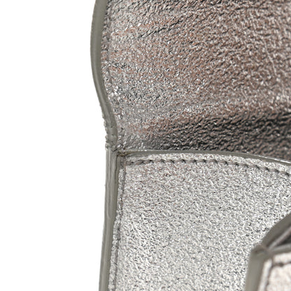 Saint Laurent Textured Metallic Calfskin Classic Monogram Cassandre Clutch Silver 12 of 13