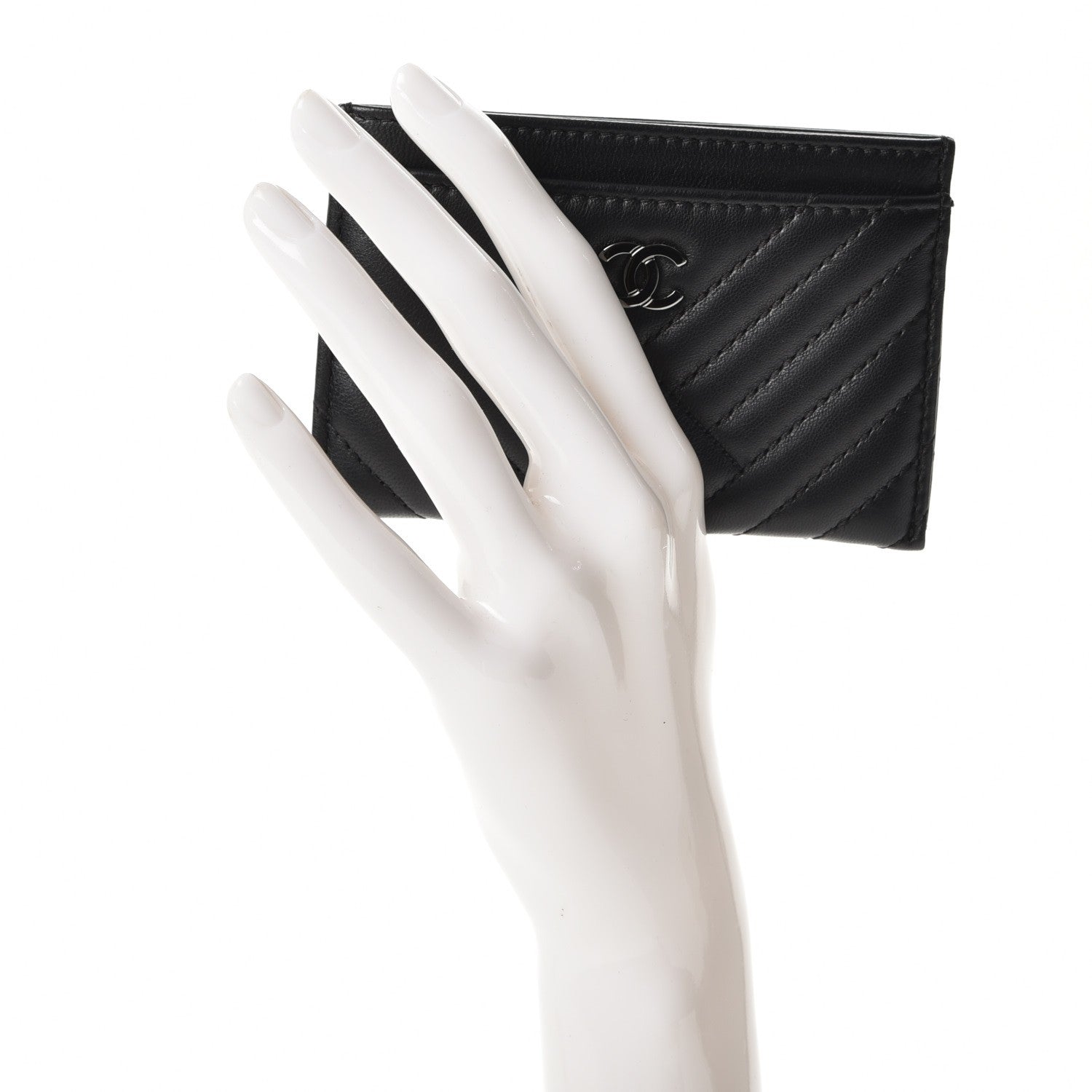 Chanel Lambskin Quilted CC Crossing Card Holder Black 2 of 9