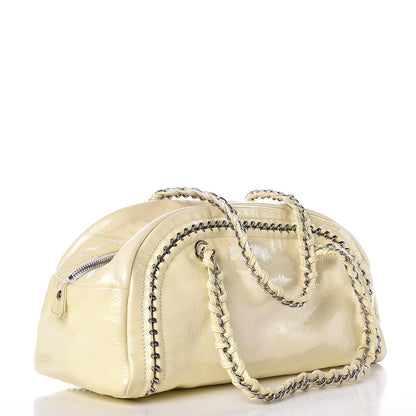 Chanel Patent Luxe Ligne Medium Bowler Ivory 3 of 17