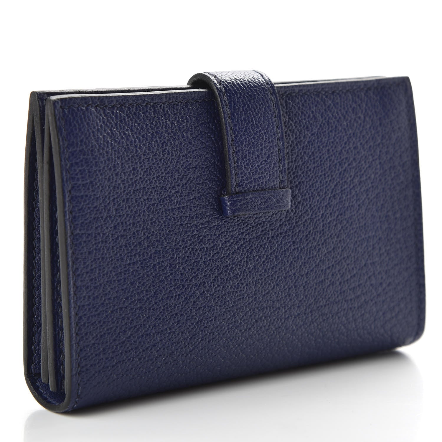 Hermes Chevre Mysore Bearn Card Holder Wallet Bleu Encre 3 of 8
