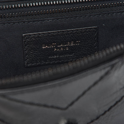 Saint Laurent Crinkled Calfskin Matelasse Monogram Niki Body Bag Black 6 of 8
