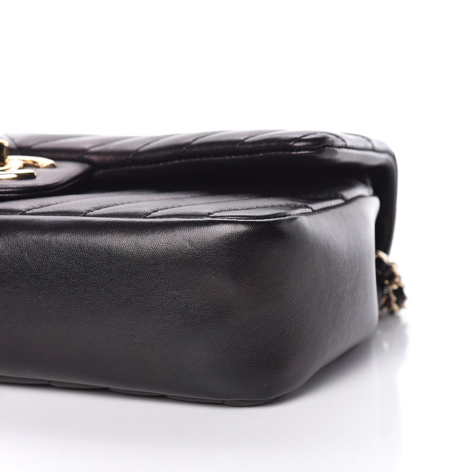 Chanel Calfskin Chevron Medium Single Flap Black 9 of 10